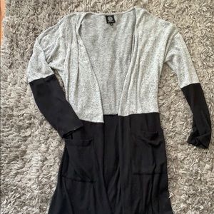 Plush Knit Color Block Duster Cardigan